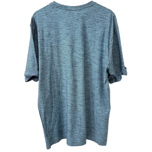 Projek Raw Cotton Graphic Print Short Sleeve Henley Shirt Size XXL Sky Blue NWT - Picture 3 of 17